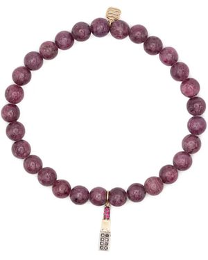 Sydney Evan 14Ct Diamond And Ruby Charm Bracelet - Purple