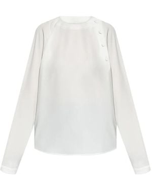 Emporio Armani Button-Detail Raglan-Sleeves Blouse - White