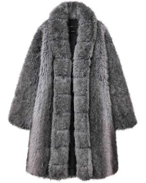 Purple Brand Mantel Aus Faux Fur - Grau
