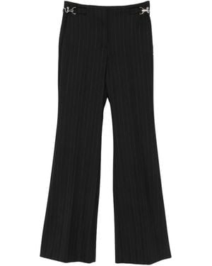 Sportmax Pinstripe-Pattern Carabiner-Detail Pants - Black