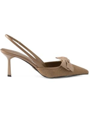 Prada Slingback-Pumps Aus Stoff - Mettallic