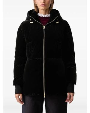 ARMANI EXCHANGE Velvet-Effect Hooded Jacket - Black