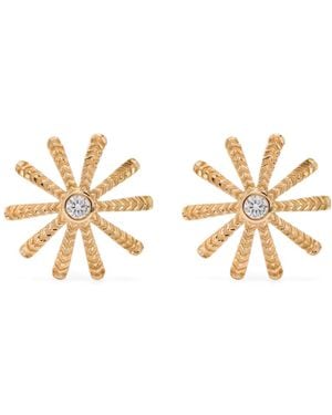 Harwell Godfrey 18Kt Tiny Sunflower Diamond Earrings Stud - Metallic