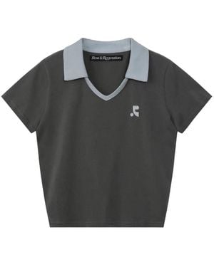 Rest&Recreation V-Neck Collar Top - Gray