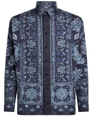 Etro Paisley-Print Cotton Shirt - Blue