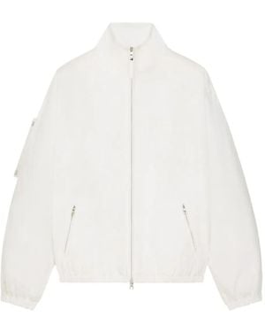 Courreges Zippered Cropped Jacket - White