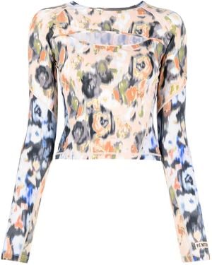 P.E Nation Visualise Floral-Print Top - White