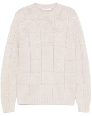 Iris Von Arnim Panelled Knitted Jumper - White