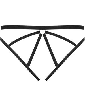 Maison Close Velvet Open Briefs - Black