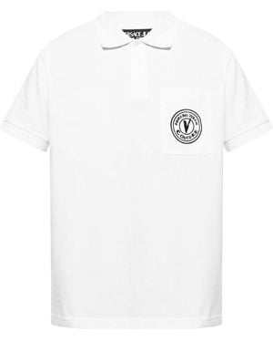 Versace Jeans Couture Logo-Embroidered Polo Shirt - White