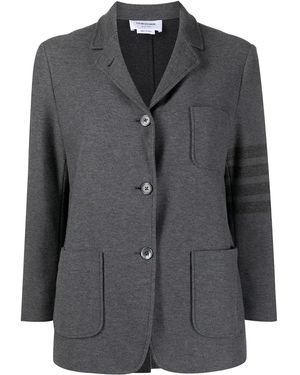 Thom Browne Giacca Con Dettaglio A 4 Righe - Grigio
