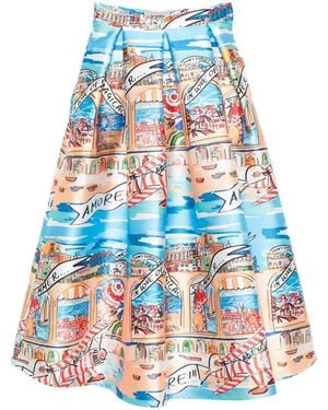 ALESSANDRO ENRIQUEZ Pleated Mid Skirt - White