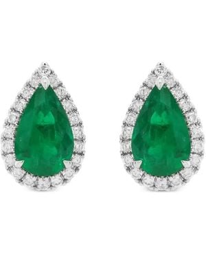 HYT Jewelry Emerald And Diamond Earrings - Green