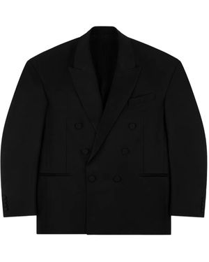 Area Double-Breasted Blazer - Black