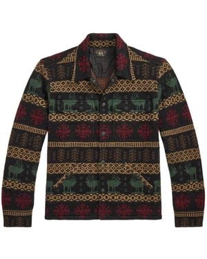 RRL Hemdjacke Mit Fair-Isle-Muster - Schwarz