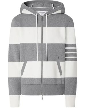 Thom Browne Hector Striped Hoodie - Grey
