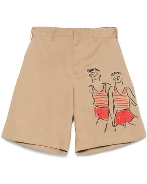 MSGM プリント ショートパンツ - ナチュラル