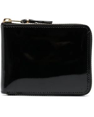 Comme des Garçons Patent Leather Zipped Wallet - Black