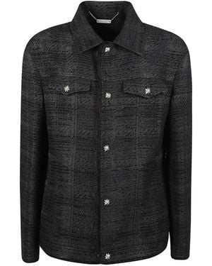 John Richmond Bouclé Star-Button Jacket - Black
