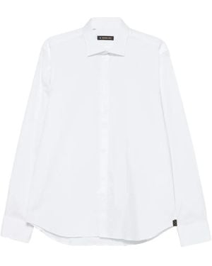 Manuel Ritz Logo-Patch Spread-Collar Shirt - White