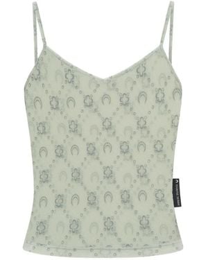 Marine Serre Moonogram Mesh Straps Top - Grey