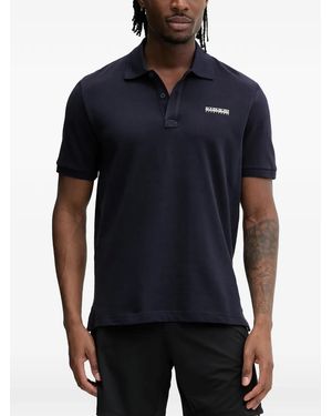 Napapijri Polo Box En Piqué À Patch Logo - Bleu