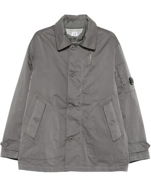 C.P. Company Button-Fastening Coat - Grey