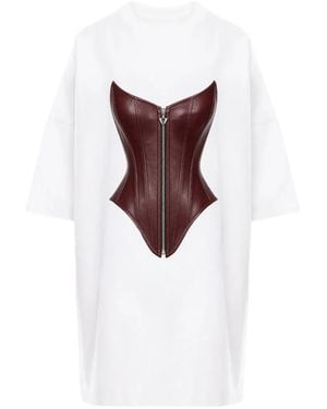 Hamza Mini Corset Cotton Dress - White