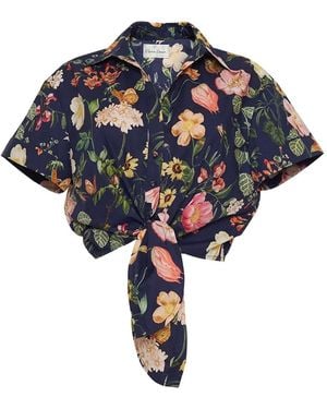 Cara Cara Asbury Floral-Print Tie-Front Top - Blue