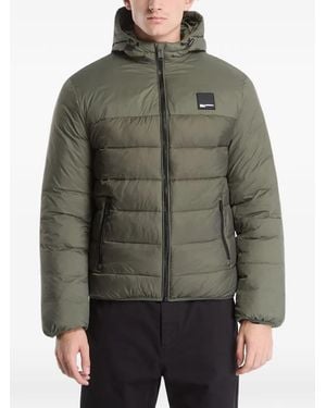 KARL LAGERFELD Quilted Hooded Jacket - Gray