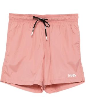 HUGO Bañador con logo estampado - Rosa