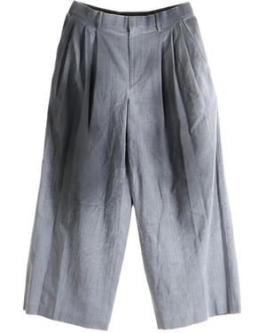 Doublet Pleated Pinstripe Trousers - Grey