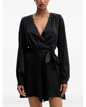 Guess Tie-Waist Long-Sleeves Jumpsuit - Black