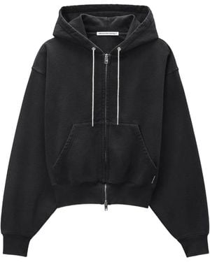 Alexander Wang ラインストーン ジップパーカー - ブラック