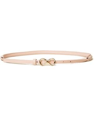 Twinset Leather Belt With Logo Buckle - White