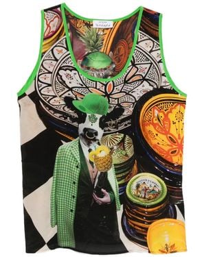 The Artistylist Cow Sleeveless Tank Top - Green