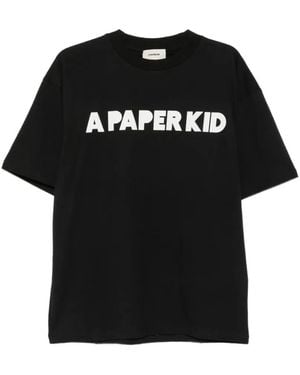 A PAPER KID Logo-Print T-Shirt - Black