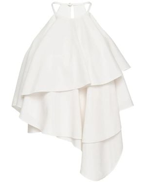 Club21 Collection Tiered Asymmetric Top - White