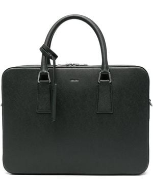 Sandro Textured Zip-Fastening Briefcase - Black