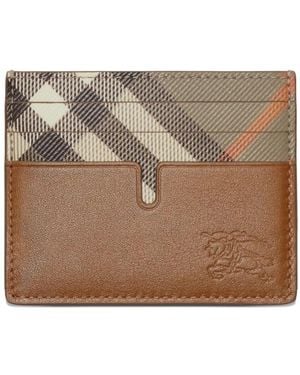 Burberry Tall Pop Check Card Case - Brown