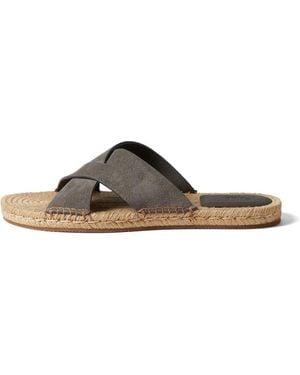 ZEGNA Suede Espadrille Sandals - Brown