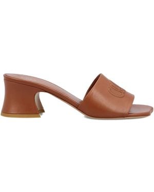 Chloé 55Mm Soleil Logo-Embossed Sandals - Brown