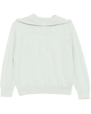 Teddy Cashmere Logo-Embroidered Hoodie - White