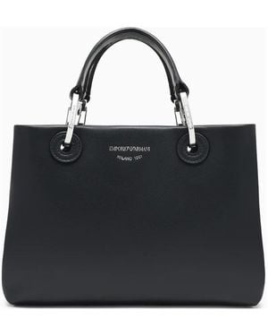 Emporio Armani Myea Top-Handle Leather Bag - Black