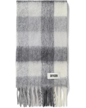 DRYKORN Check Fringed Scarf - Grey