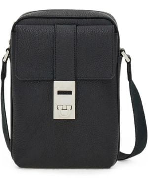 Ferragamo Borsa A Tracolla Hug Con Fibbia - Nero