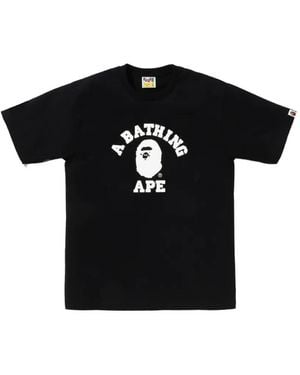 A Bathing Ape University Crystal-Embellished T-Shirt - Black