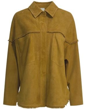 FURLING BY GIANI Fringed Suede Jacket - Green