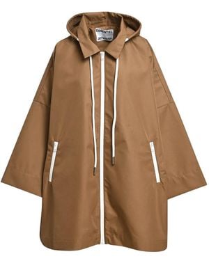 Essentiel Antwerp Krimson Water-Repellent Hooded Coat - Brown