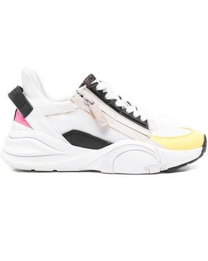 Guess Zip-Detail Panelled Trainers - White